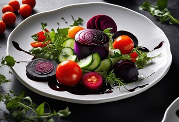 colorful presentation fresh nutritious ingredients plates highlighting vibrancy freshness culinary artistry, arrangement, appealing, balance, beautiful