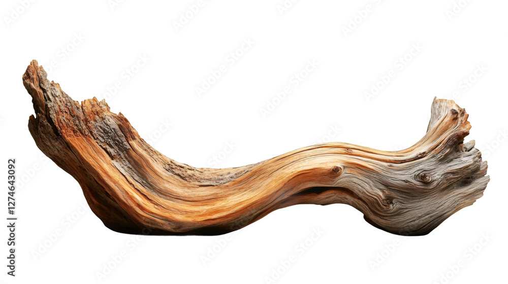 Aufkleber Driftwood isolated on transparent background, ideal for photo editing and creating unique compositions
