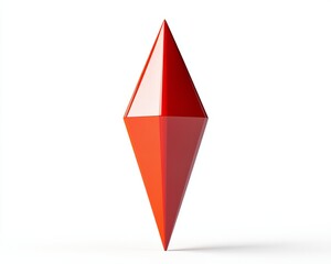 Fototapeta premium A bold red location pin icon with a sharp point, isolated on a clean white background 