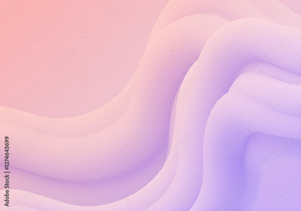 Aufkleber pastel abstract background with flowing curves. soft pink and lavender gradient. gentle waves for de