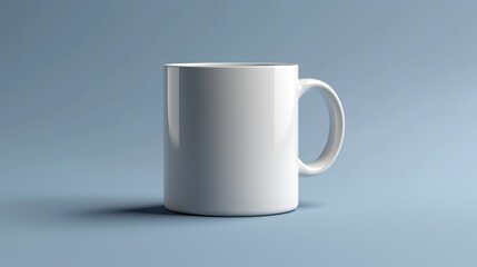 Obraz premium White mug on blue background; design template