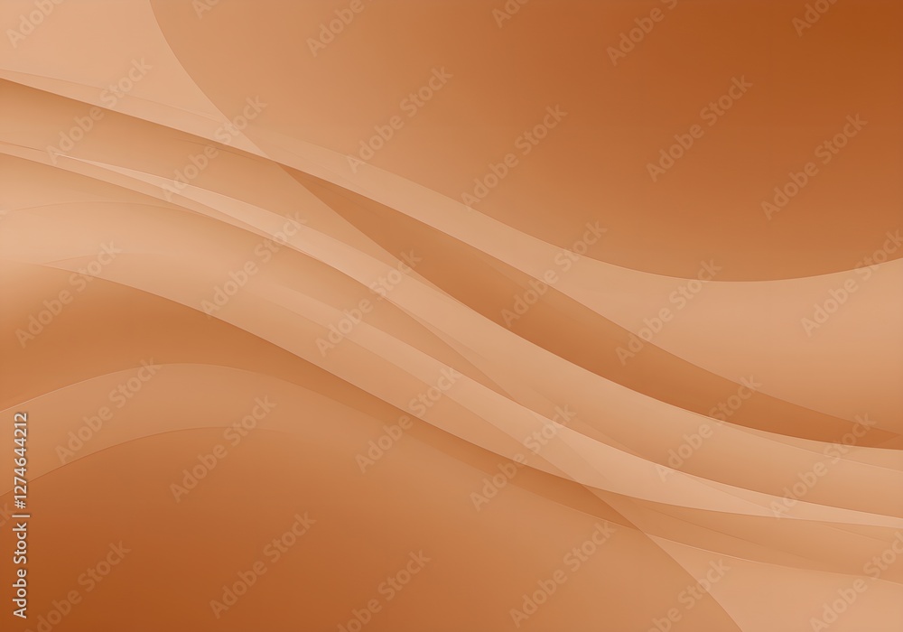 Poster smooth copper-colored waves abstract background. subtle metallic gradient texture with flowing curve