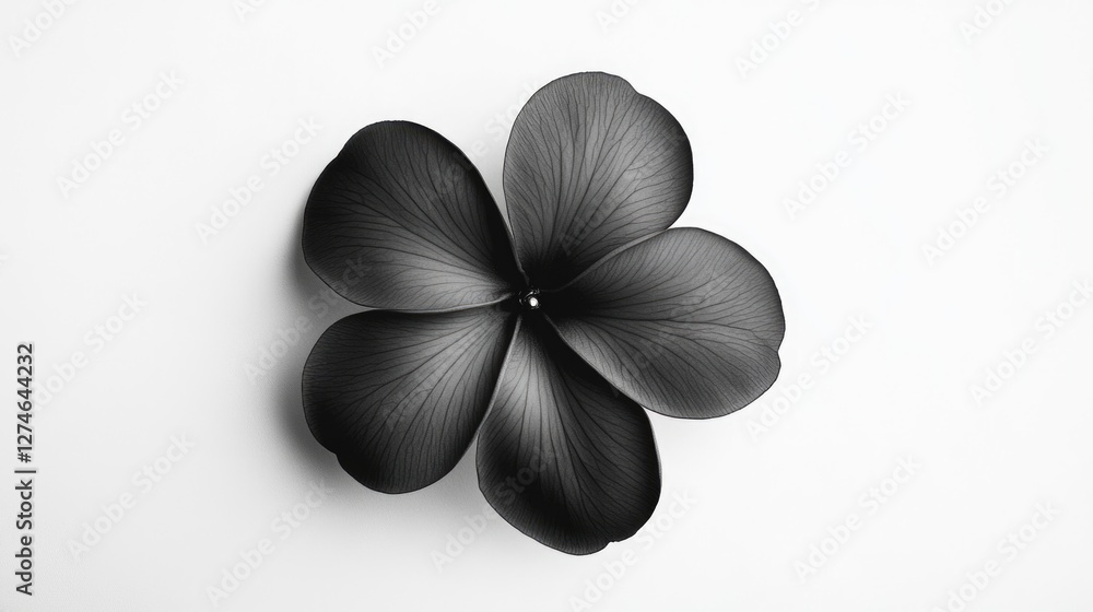 Poster modern wall art featuring black feather-like leaves, creating a circular pattern with symmetry.