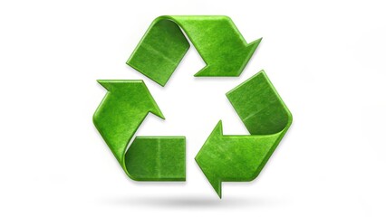 Obraz premium Green Recycle Symbol on White Background