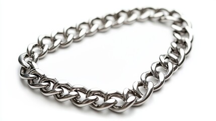 Silver chain on a white background, isolated.