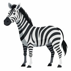 Obraz premium Zebra icon standing against a white background