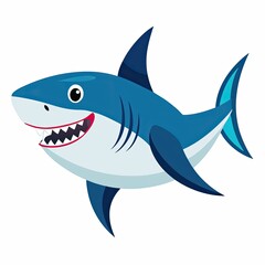 Obraz premium Shark icon smiling with teeth on white background
