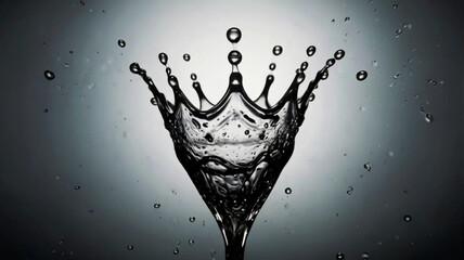 black paint splash, liquid cloud