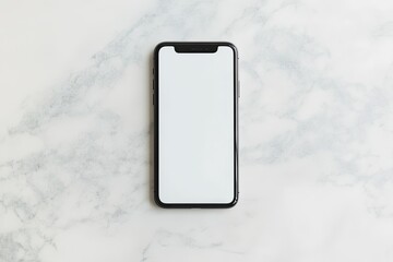 Minimalistic smartphone design on marble surface, emphasizing mo
