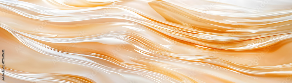 Poster flowing abstract waves digital art fluid motion warm colors close-up design concept for visual appea