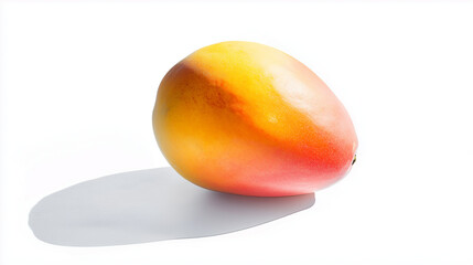 a close up of fresh tropical mango fruit isolated  on white background