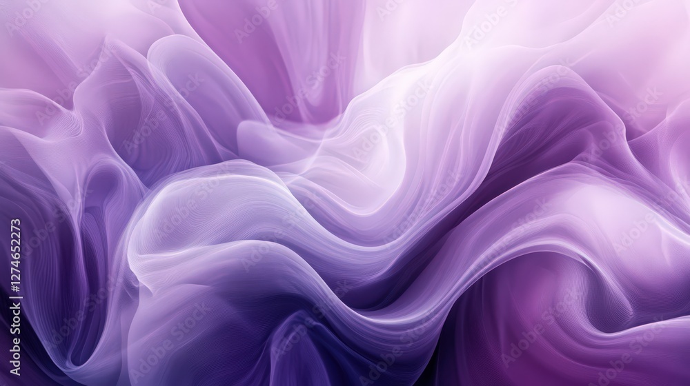 Poster elegant abstract background with flowing purple and white gradient waves