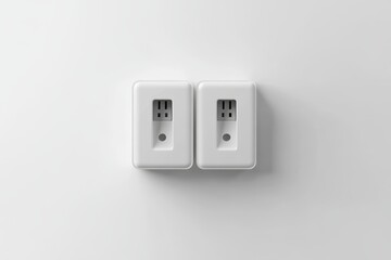 Modern USB wall outlets for convenient charging in a minimalist interior space isolated on transparent background