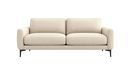 Comfortable and stylish two-seater sofa isolated on transparent background, ideal for adding a touch of elegance to living rooms or lounge areas