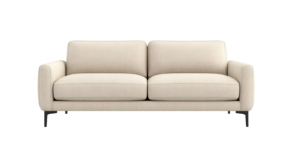 Comfortable and stylish two-seater sofa isolated on transparent background, ideal for adding a touch of elegance to living rooms or lounge areas