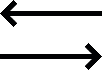 Black directional arrows pointing left and right. Simple and bold arrow icons indicating movement or navigation. Left and right black arrow symbols for guidance and direction. black arrow icon