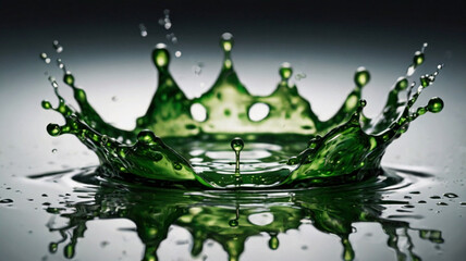 green paint splash, liquid cloud