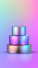 Colorful gradient cylinders modern studio abstract art vibrant atmosphere centered view contemporary design