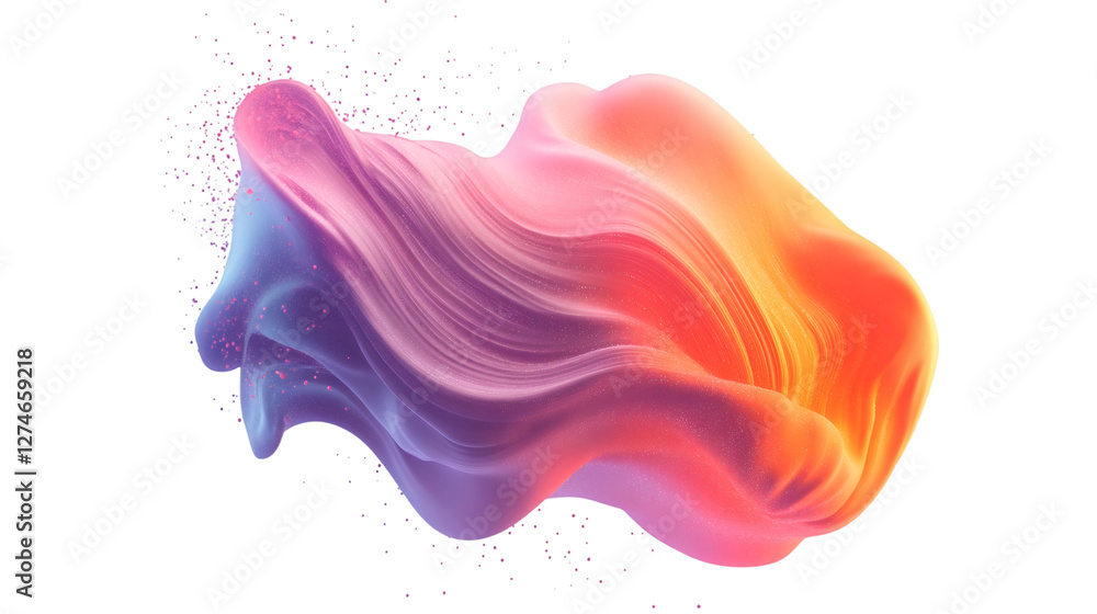 Aufkleber Vibrant digital wave swirling particles, blending dynamic motion with translucent backdrop for innovative graphic design concepts