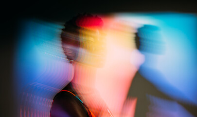 Artistic portrait with glitch effect