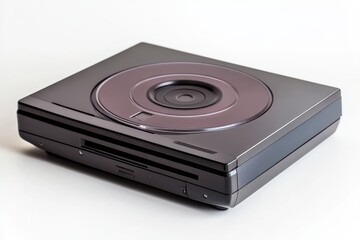 Fototapeta premium This classic electronic device features a sleek black design, highlighting its retro aesthetic isolated on transparent background