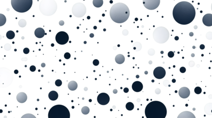Blue, gray, white circles cascading dynamically across transparent surface, generating vibrant, playful graphic design element