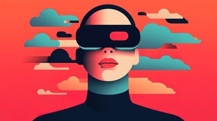 Virtual reality innovation transforming digital strategies in business abstract art futuristic conceptual view