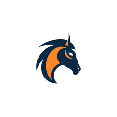 Horse mascot logo flat vector design