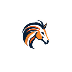 Horse mascot logo flat vector design