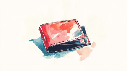 Classic maroon wallet for men isolated vector illustration