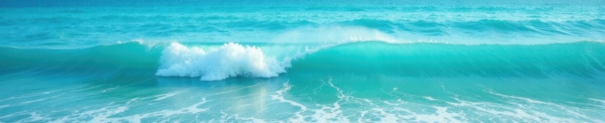 Calm ocean waters with foamy waves and blue turquoise hue, water, surface