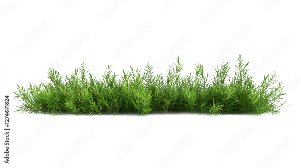 Poster photorealistic 3d green grass rendering, transparent backdrop highlighting natural texture for archi