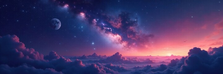Fototapeta premium Celestial expanse with starry sky and planets , cosmos, vastness