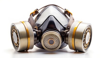 Full-face Respirator Mask on White Background