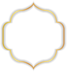 Islamic Gold Decorative Arch Frame Border Background
