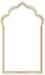 Islamic Gold Decorative Arch Frame Border Background
