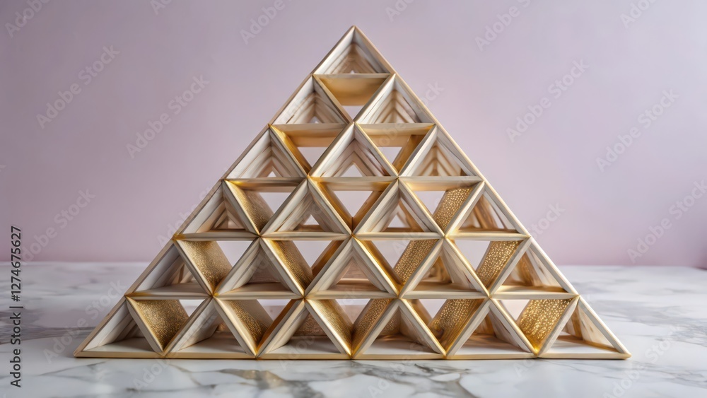 Poster geometric triangle structure on white background