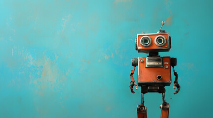 Fototapeta premium robot avec espace publicitaire