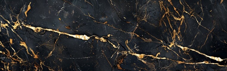 This high-res texture showcases a deep black marble with striking golden veins, ideal for luxury...