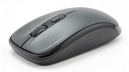 Wireless Computer Mouse, Gray, White Background