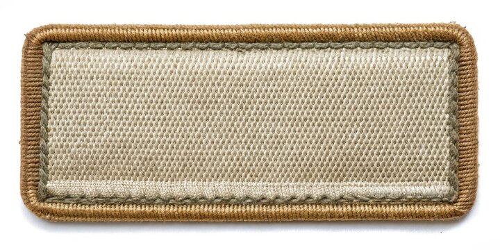 Beige Rectangular Patch on White Background