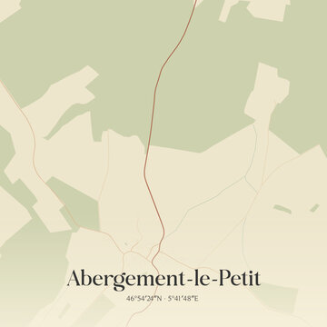 Vintage map of Abergement-le-Petit, France.
