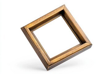 An elegant, tilted vintage frame showcasing creativity and artistic expression isolated on transparent background