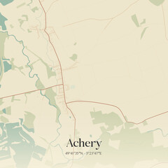 Obraz premium Vintage map of Achery, France.