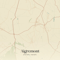 Obraz premium Vintage map of Aigremont, France.