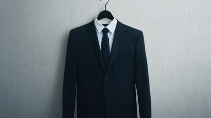 Business suit display office space clothing image minimalist environment front view professional style