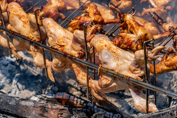Huli-huli chicken is a grilled chicken dish in Hawaiian cuisine, prepared by barbecuing a chicken...