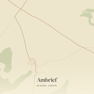 Vintage map of Ambrief, France.