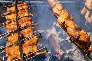 Huli-huli chicken is a grilled chicken dish in Hawaiian cuisine, prepared by barbecuing a chicken...