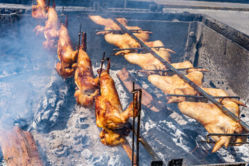 Huli-huli chicken is a grilled chicken dish in Hawaiian cuisine, prepared by barbecuing a chicken...